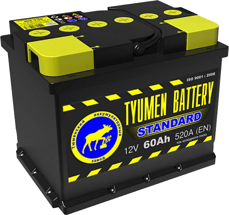 Тюмень 6СТ-60 Standard 60А/ч-12V ст EN520 европейские прямая 242x175x190