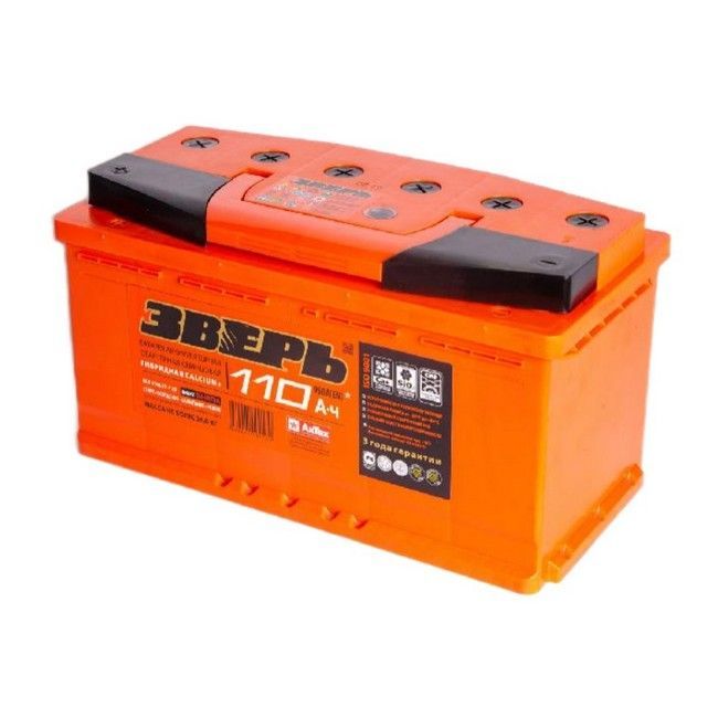 Зверь 6СТ 110 ZVK1103L 110А/ч-12V ст EN870 европейские прямая 353x175x190